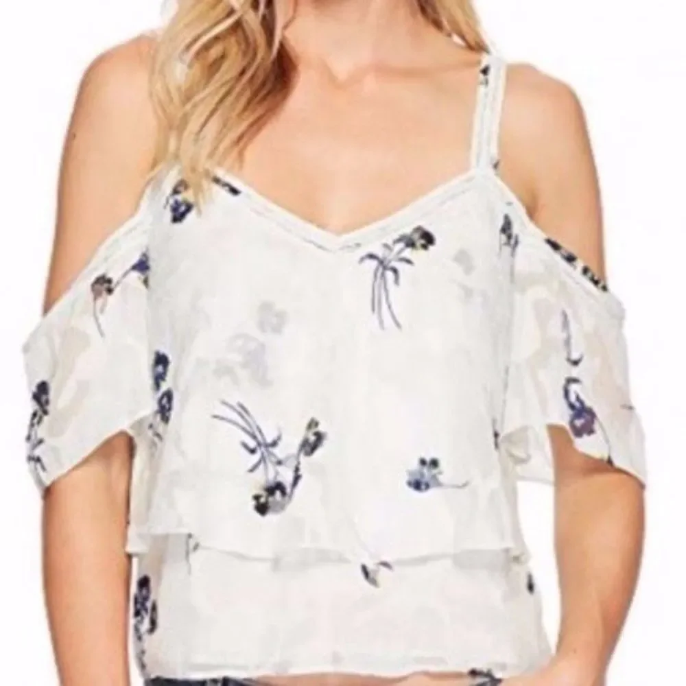 Lucky Brand Coral Cold Shoulder Polyester Top - Picture 2 of 8